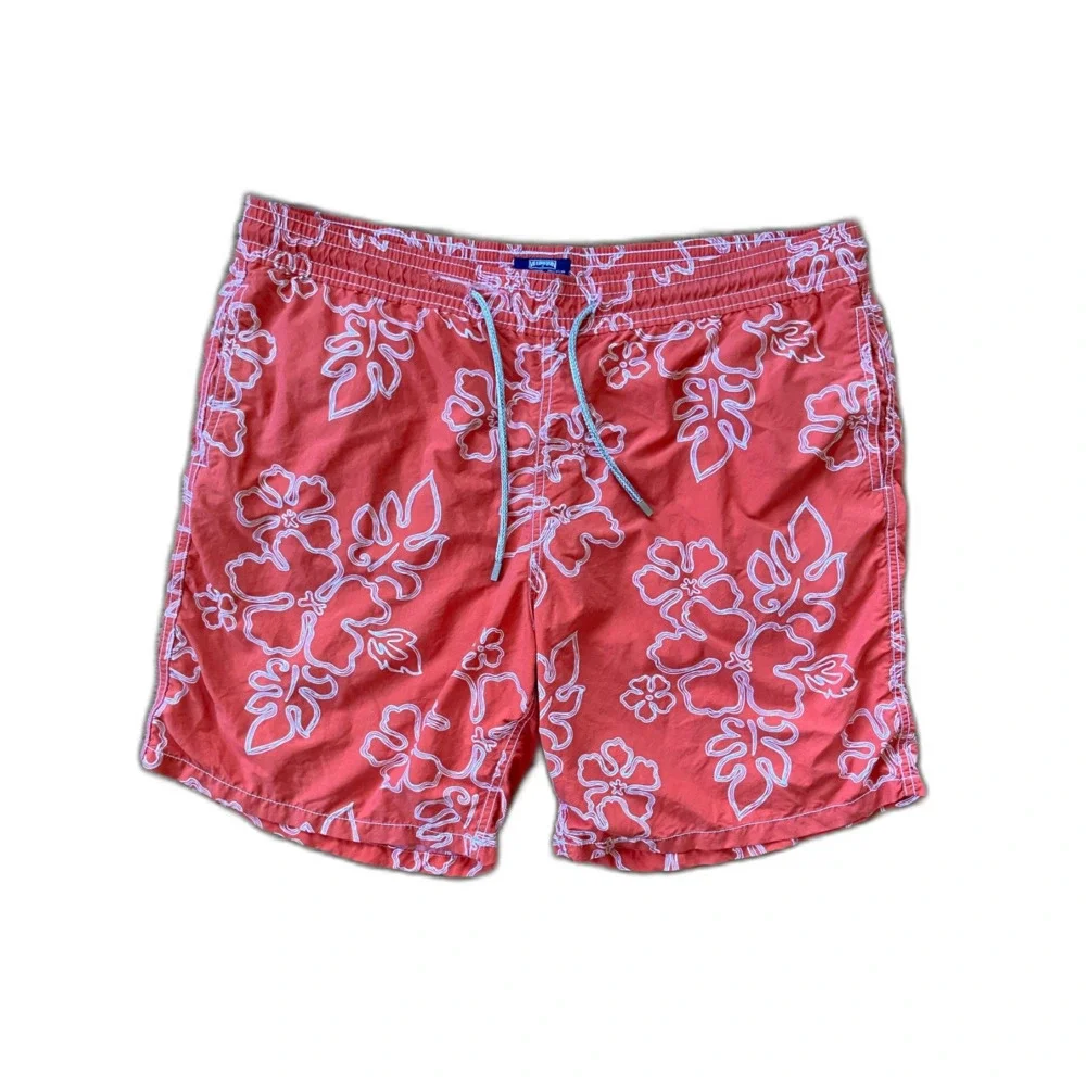 VILEBREQUIN Red Orange Floral Swim Shorts Trunks   Mens Size XXL